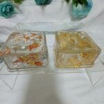 Square Flaked Jar with Lid